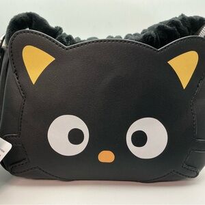 Loungefly x Sanrio Chococat Crossbody Bag Black Plush Handle NWT